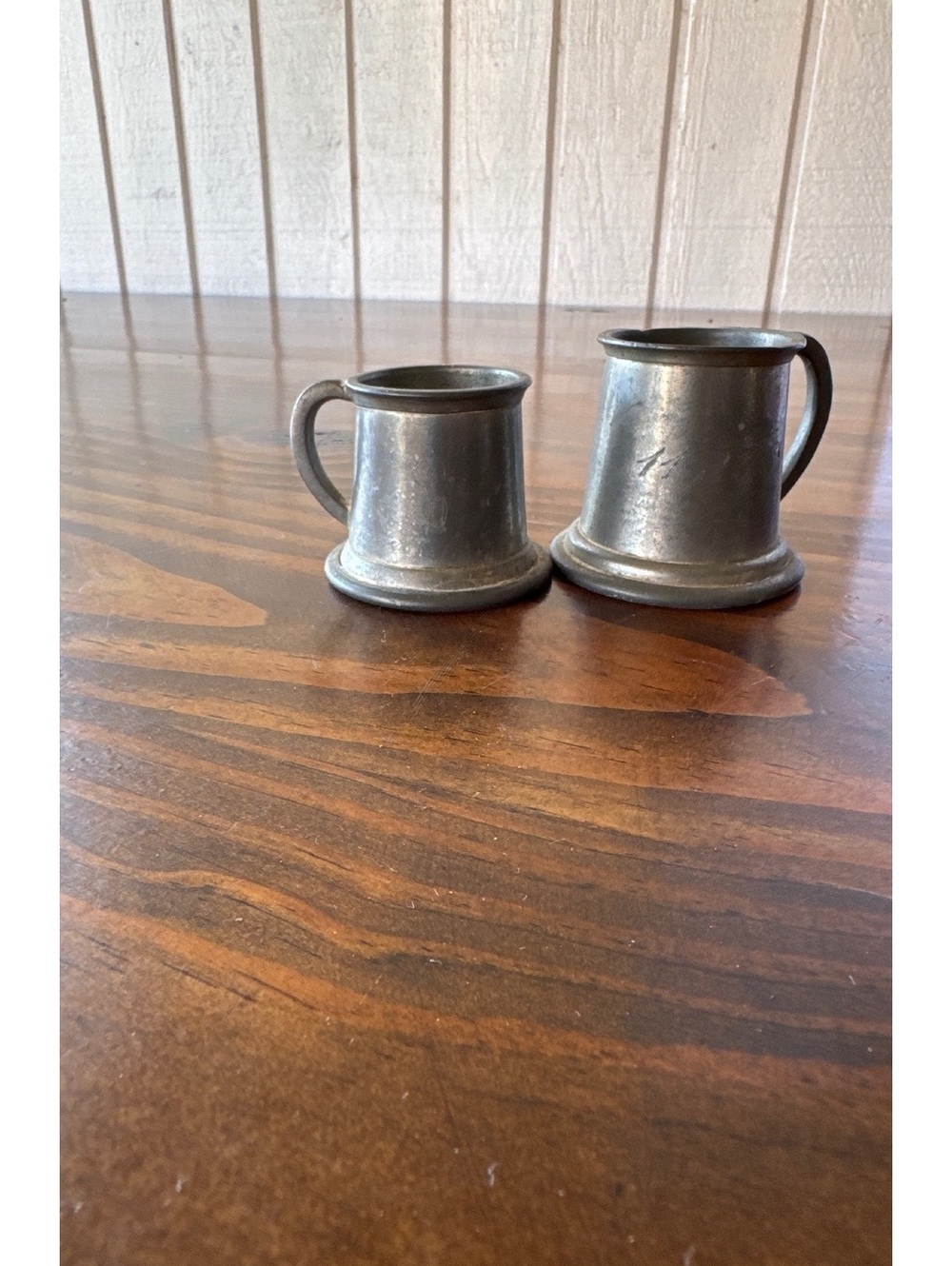 Vintage English Pewter Miniature Mugs Made in Sheffield England
